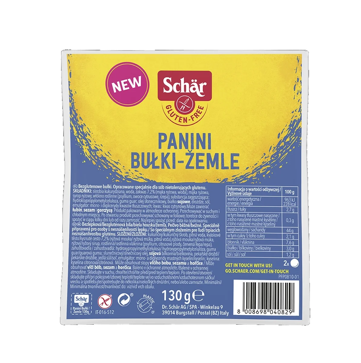 SCHÄR Panini Housky kulaté bez lepku 2x65 g