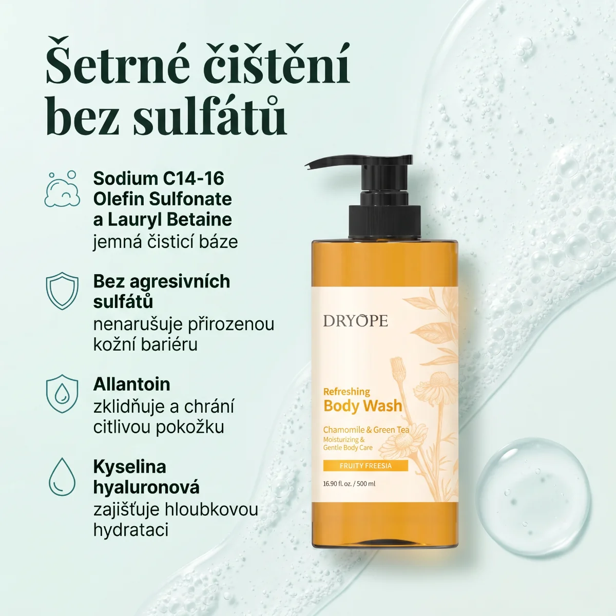 DRYOPE Fruity Freesia osvěžující body wash 500 ml