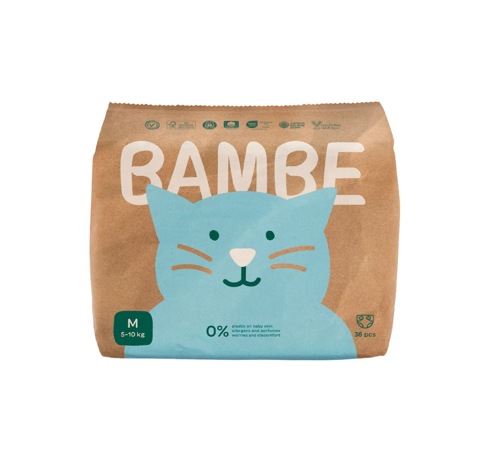 Bambe Ekologické plenky vel. M 5–⁠⁠⁠⁠⁠⁠10 kg 36 ks