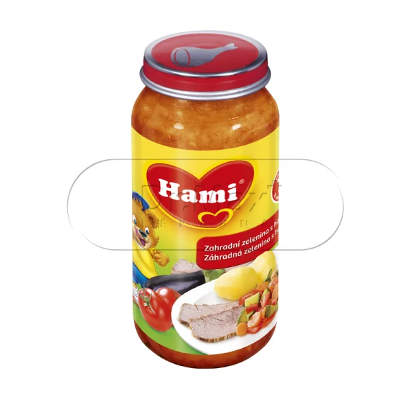 HAMI Příkrm zahradní zelenina s dušeným hovězím 250g 10M