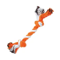 Dog Fantasy Hračka uzel bavlněný oranžovo-bílý 2 knoty