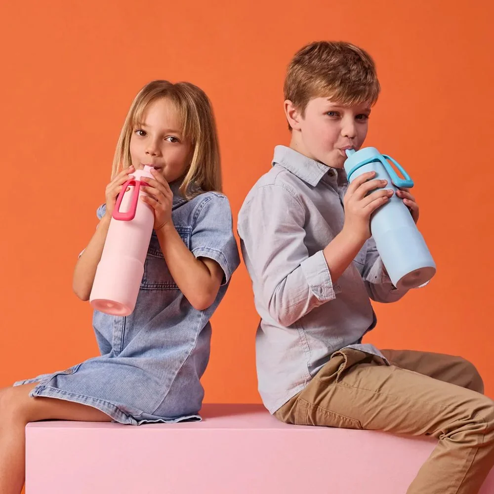 B.BOX Nerezová termolahev s brčkem 690 ml + Silikonový chránič - pink paradise