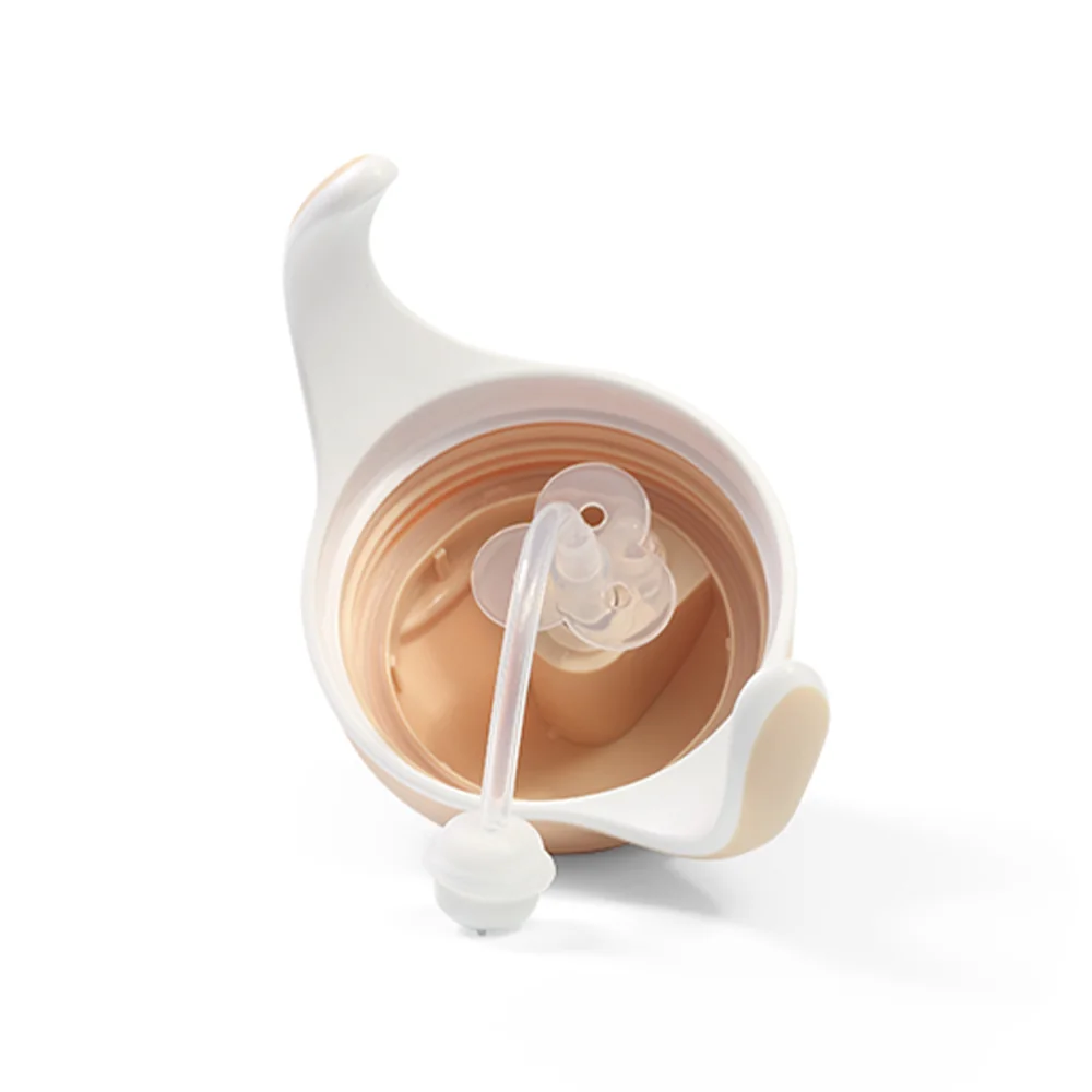 Babyono Hrnek učicí s brčkem Lenochod 6m+ 240 ml 1 ks béžový