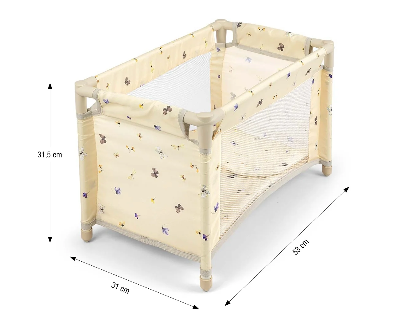 Milly Mally Sada pro panenky 5v1, postýlka, židlička a houpačka pro panenky Elsa - béžová