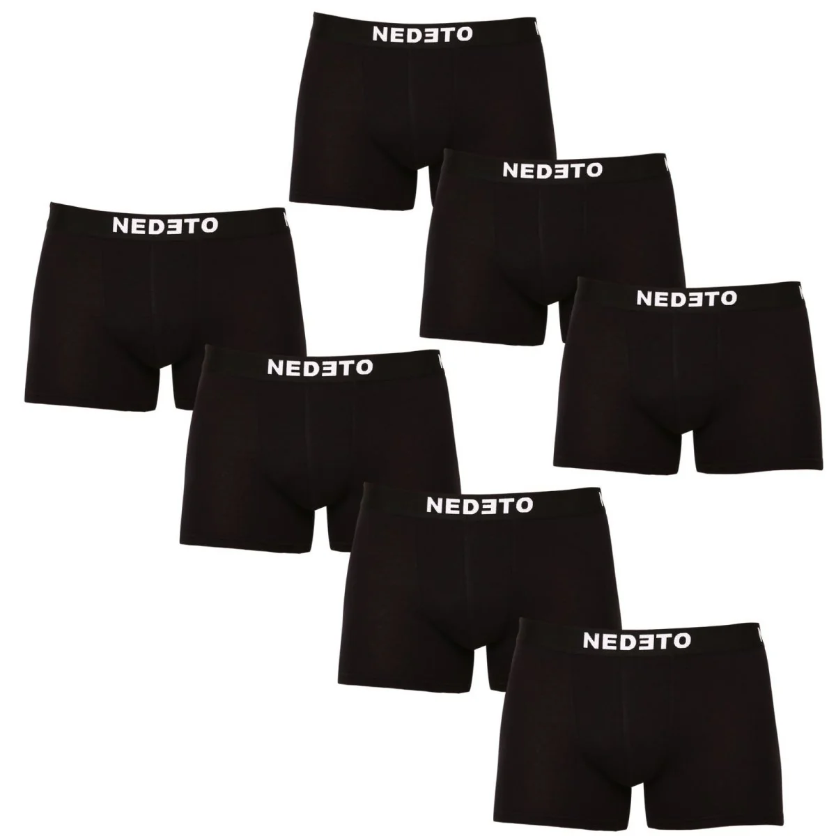 Nedeto 7PACK pánské boxerky černé (7NB001b) 5XL