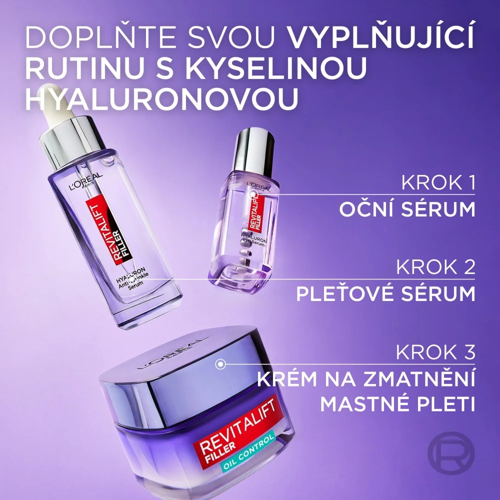 Loréal Paris Revitalift Filler Hyaluron vyplňující gelový krém pro mastnou až smíšenou pleť 50 ml