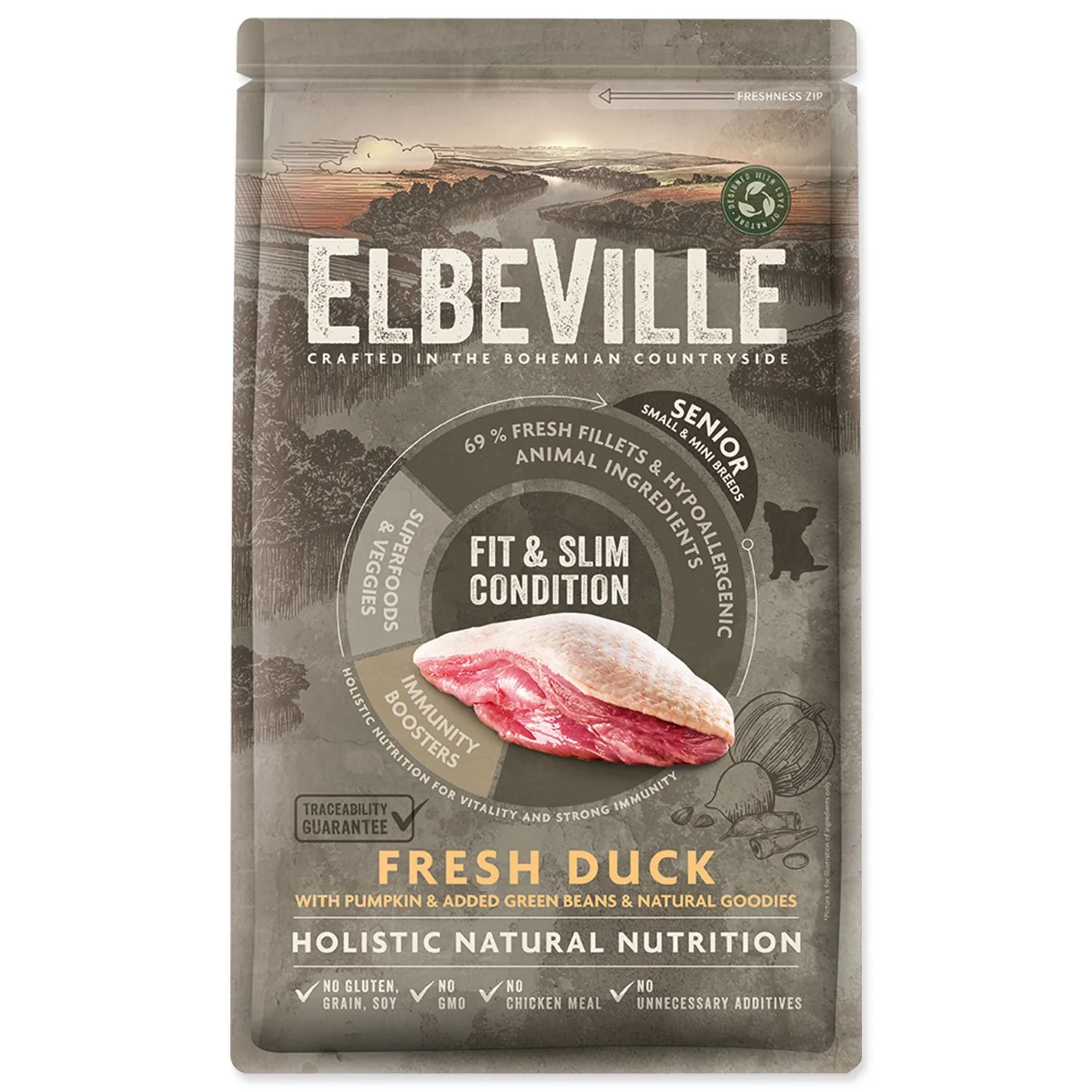 ELBEVILLE Krmivo Senior Mini Fit and Slim Condition Fresh Duck 1,4kg