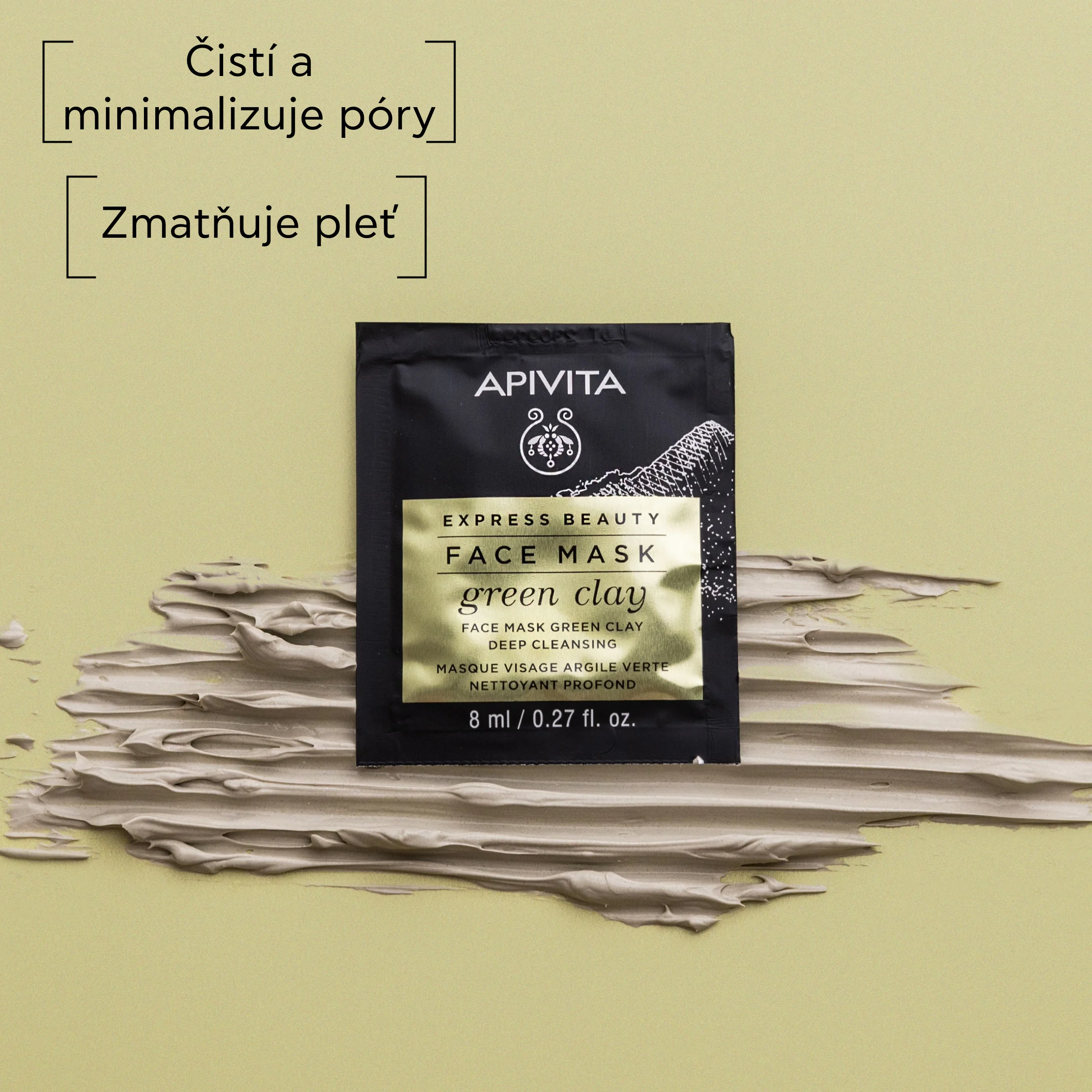 APIVITA Express Beauty Green Clay pleťová maska 2x8 ml