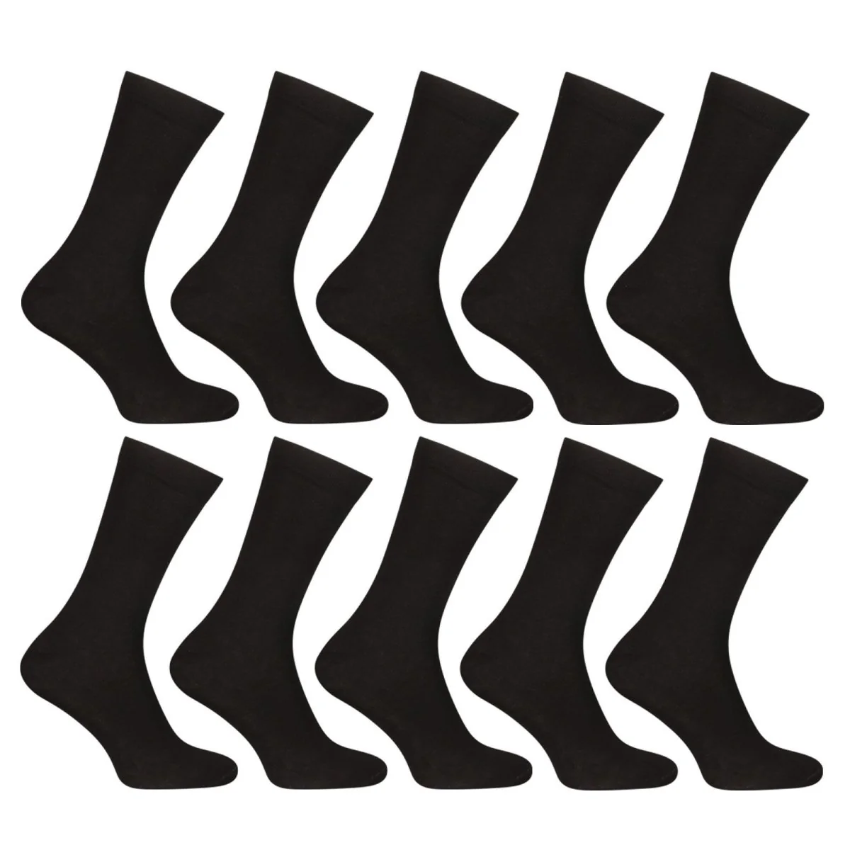 Nedeto 10PACK ponožky vysoké bambusové černé (10PBV01) S