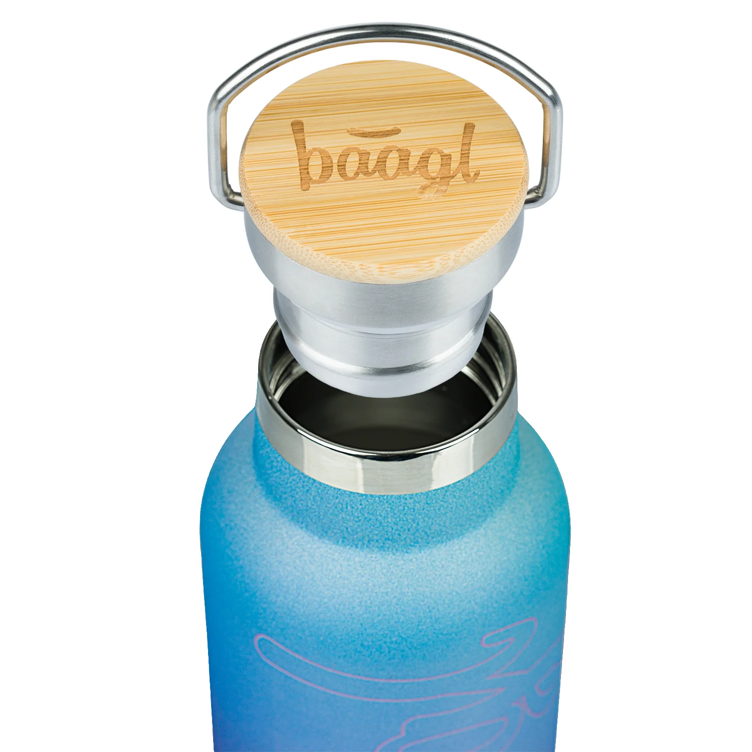 Baagl Termoláhev s bambusovým víčkem Gradient modro-fialová, 500 ml