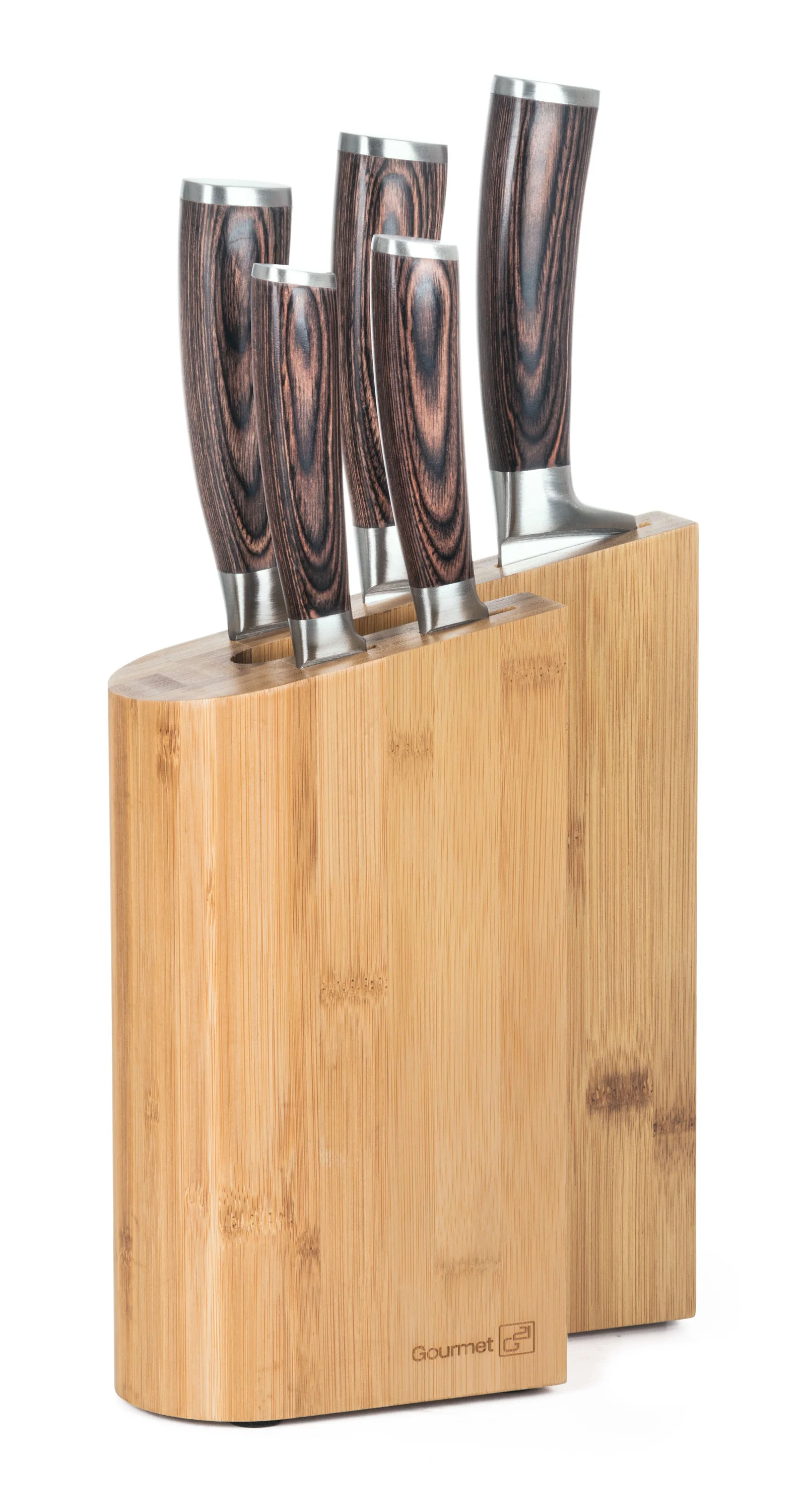 G21 Sada nožů Gourmet Timber 5 ks + bambusový blok