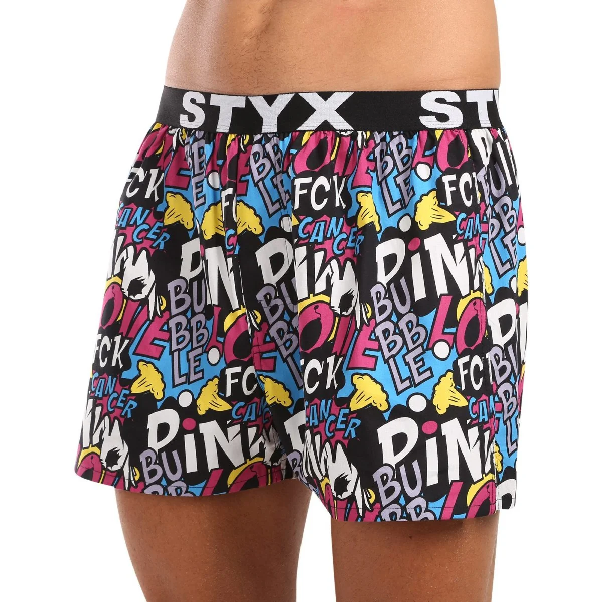 Styx Pánské trenky art sportovní guma Pink Bubble (B1058)  M