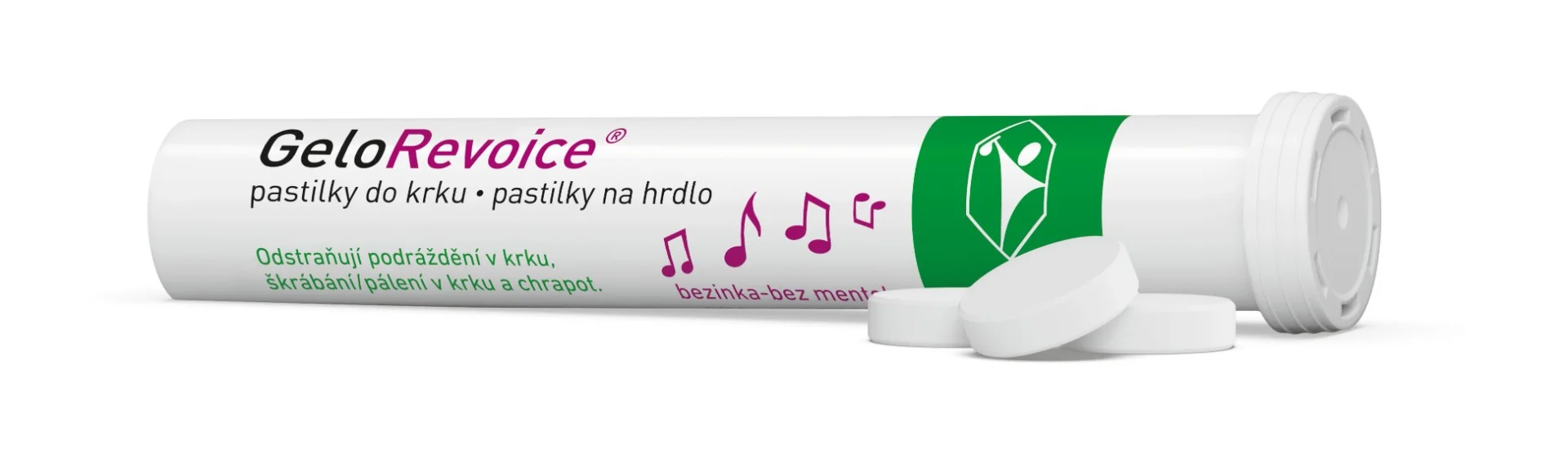 GeloRevoice Bezinka - bez mentolu pastilky do krku 20 ks