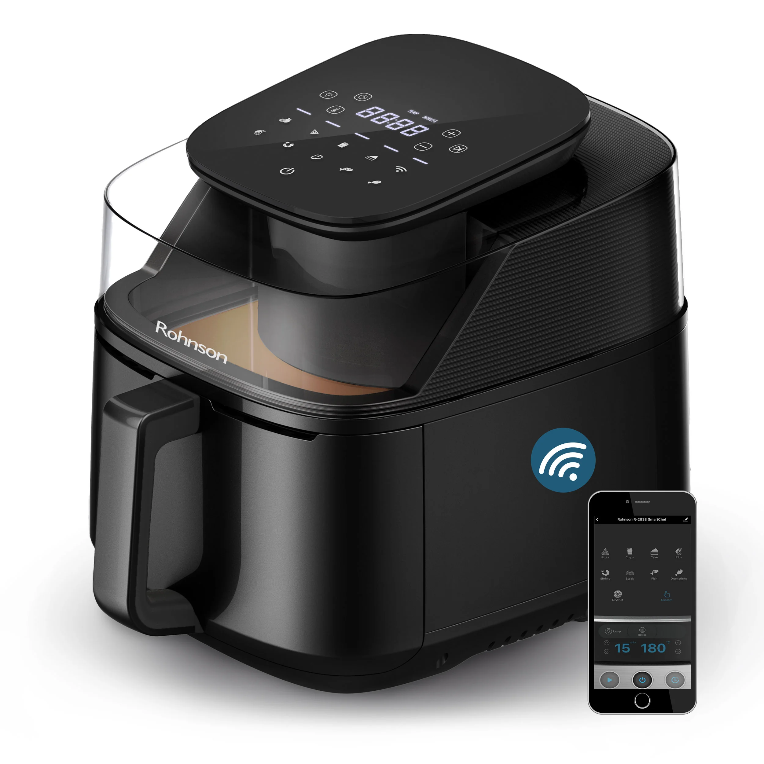 Rohnson Horkovzdušná fritéza R-2838 SmartChef Wi-Fi – 5,5 l