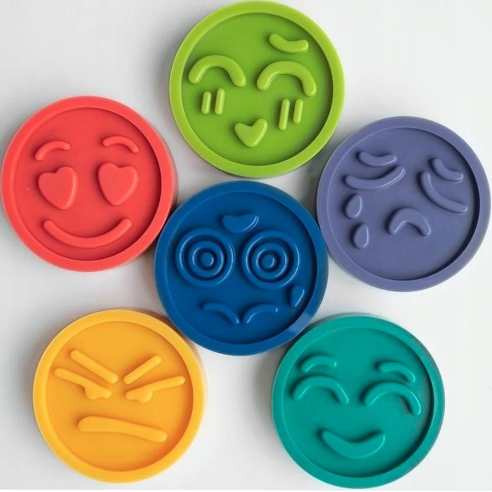 Hencz Toys Puzzle, senzorické tvary - smajlíci, 6ks