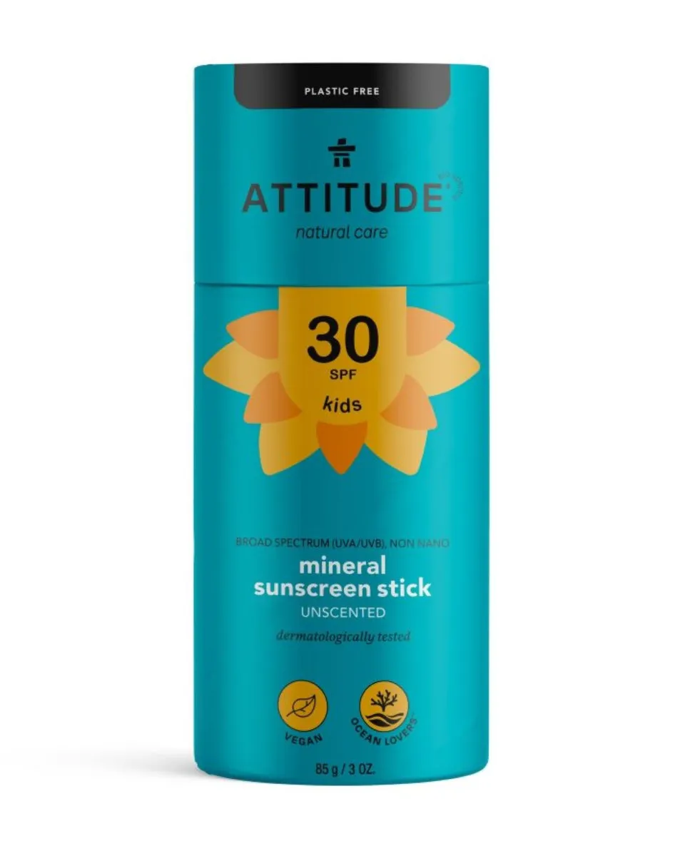 ATTITUDE Dětská 100% minerální ochranná tyčinka bez vůně SPF30 85 g