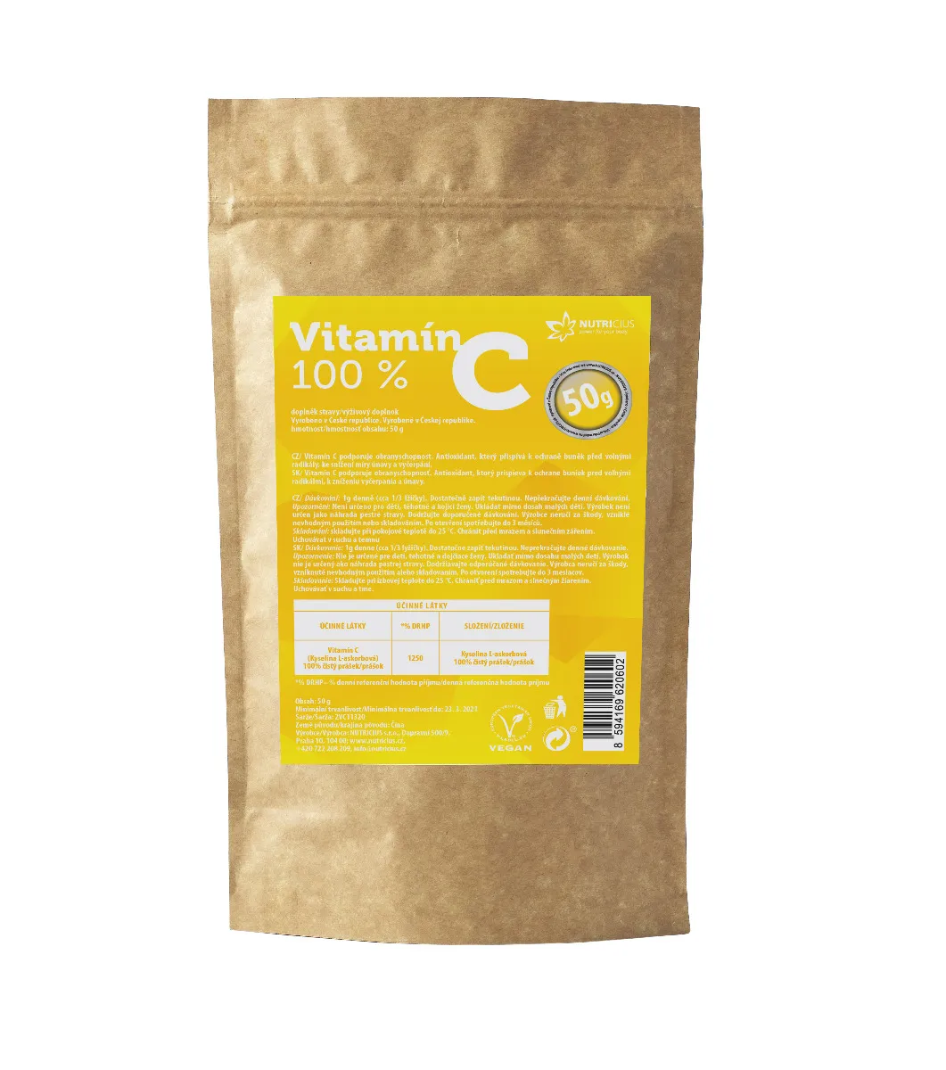 Nutricius Vitamín C 100% 50 g