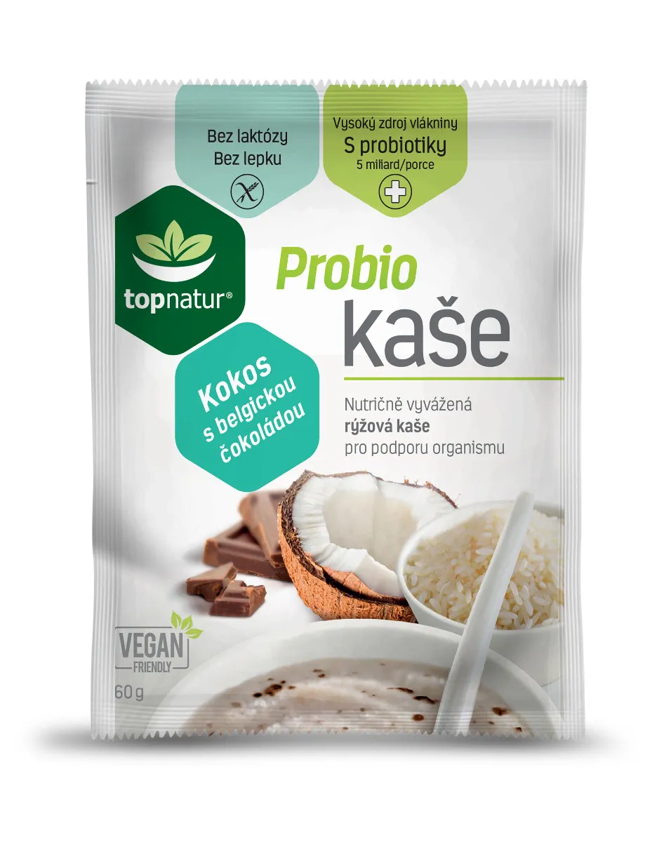 Topnatur Probio kokos s belgickou čokoládou kaše 25x60 g