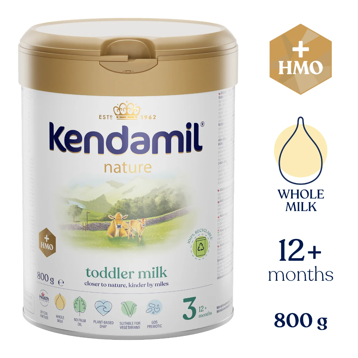 Kendamil 3 Nature Kojenecké pokračovací mléko HMO+ 800 g