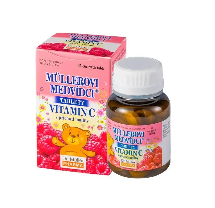 Dr. Müller Müllerovi medvídci s vitaminem C malina 45 tablet