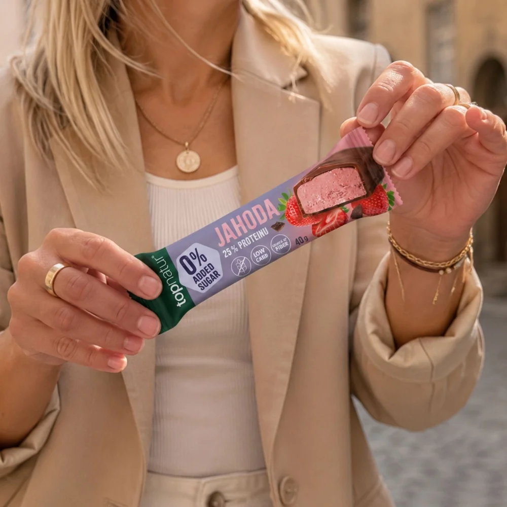 Topnatur No Added Sugar jahoda proteinová tyčinka 40 g