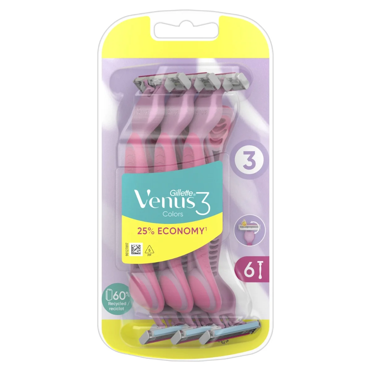Gillette Simply Venus 3 Colors dámské jednorázové holítko 6 ks