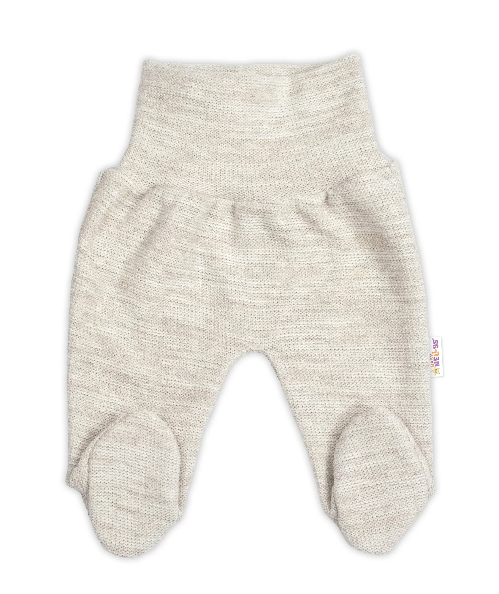 Baby Nellys Pletené kojenecké polodupačky Hand Made, světle béžové, vel. 68