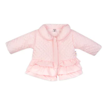 Baby Nellys Dětská přechodová bundička s volánky, světle růžová, vel. 92