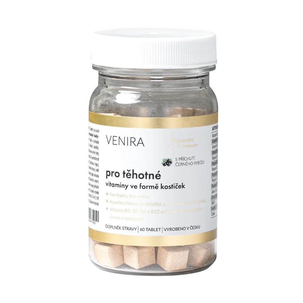 Venira Vitamíny pro těhotné 60 tablet černý rybíz
