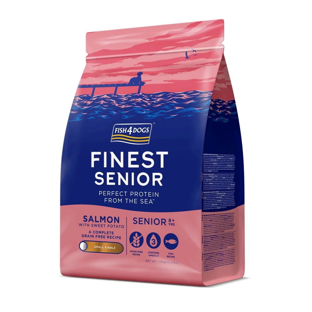 Fish4Dogs Granule malé prostarší psy Finest losos se sladkými bramborami 1,5 kg, 8+