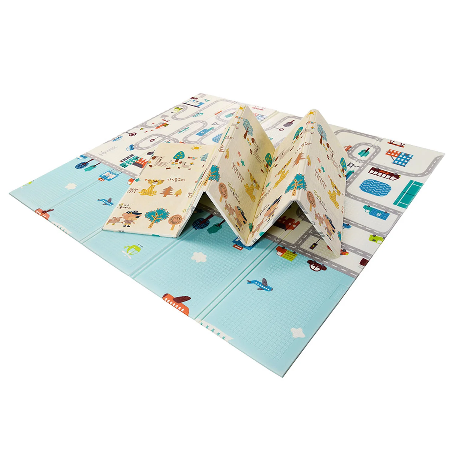 Asalvo Hrací podložka PLAY MAT XL 120*180cm CITY-FOREST