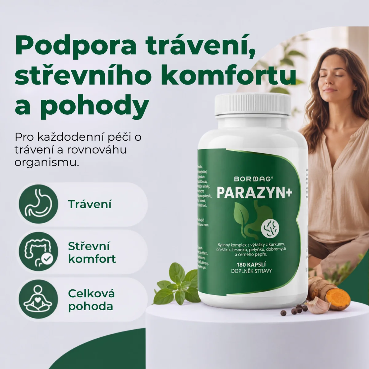 BORMAG Parazyn+ komplex 6 bylinných extraktů 180 kapslí