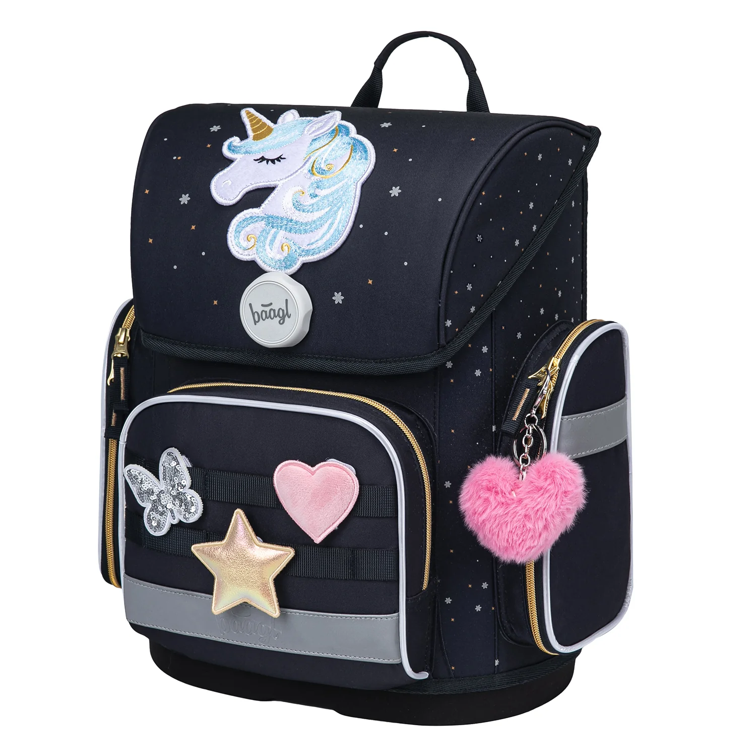 Baagl Školní aktovka Ergo Unicorn Gold