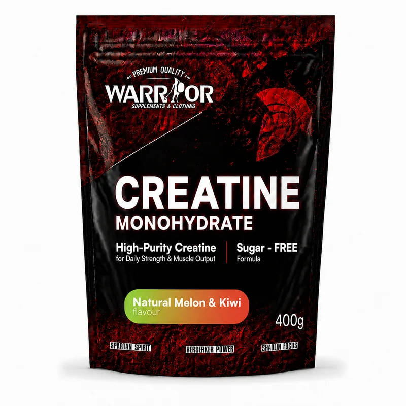 Warrior Kreatin monohydrát v práškové formě 400g Natural Melon & Kiwi