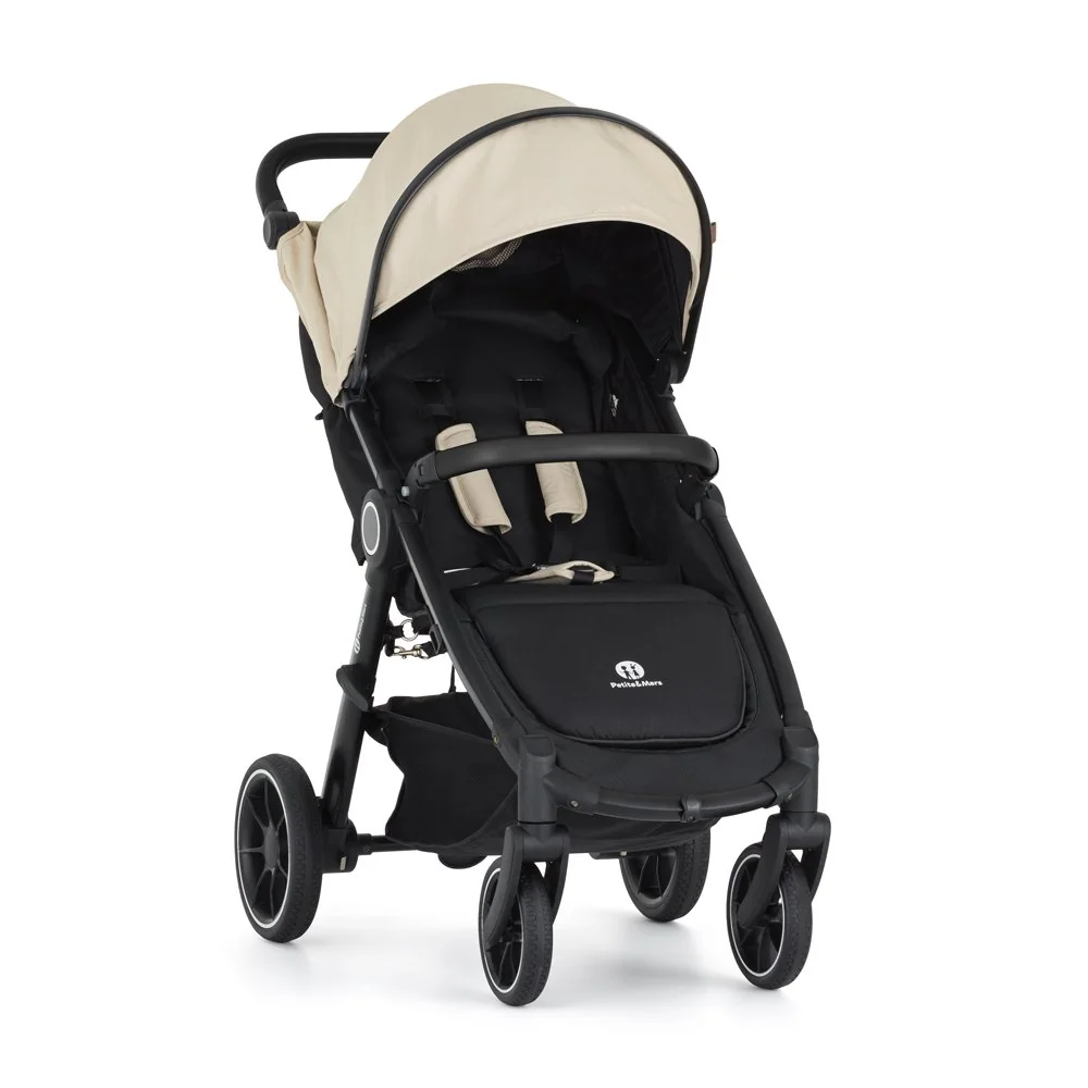 Petite&Mars Kočárek Street+ RWS Black Sahara Beige