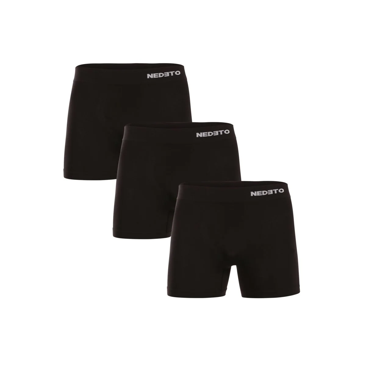 Nedeto 3PACK pánské boxerky bezešvé bambusové černé (3NDTB001S) XL 