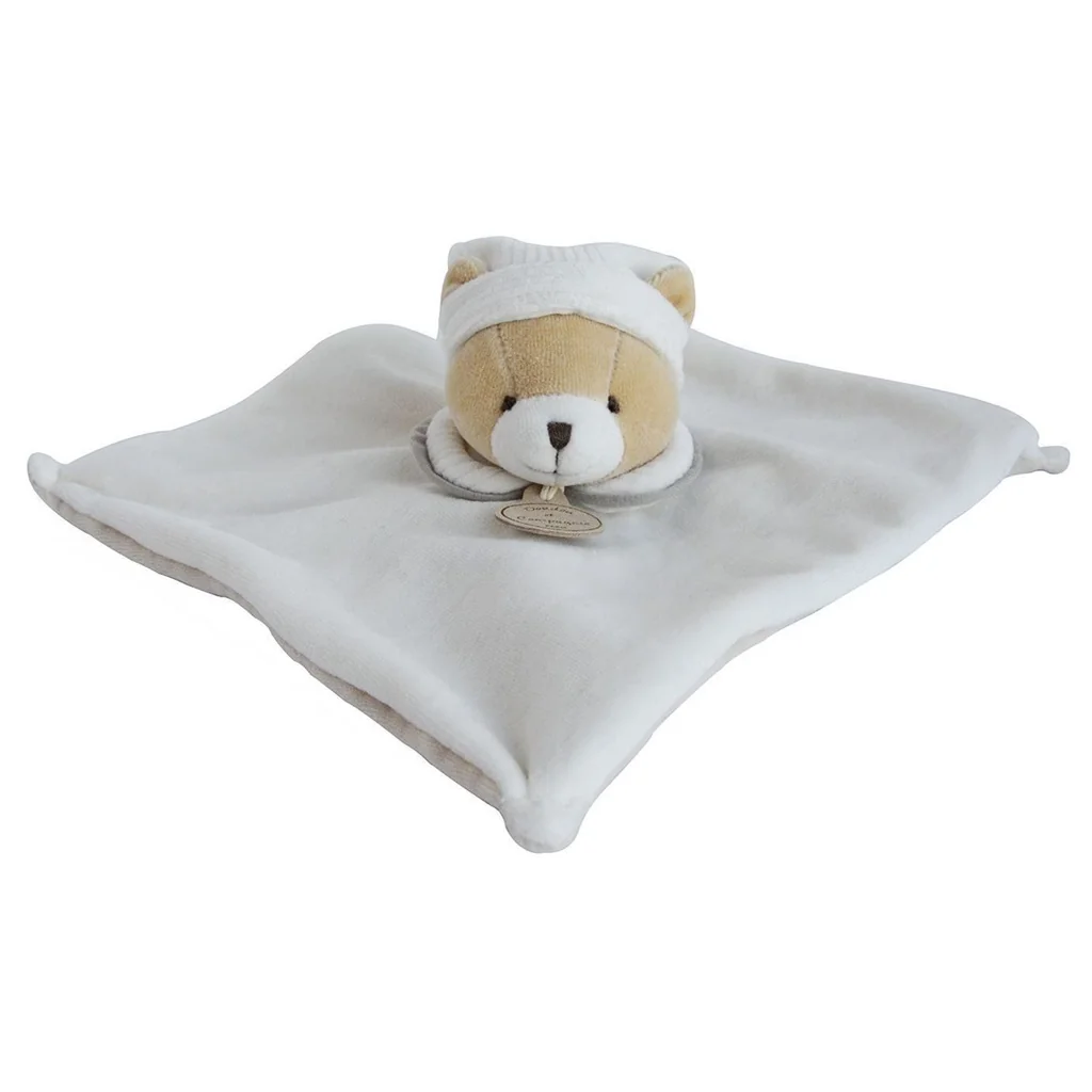 Doudou et Compagnie Paris Dárková sada Plyšový muchláček šedý Medvídek 25 cm