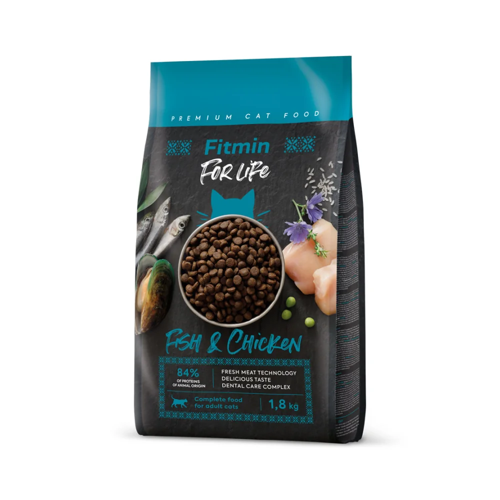 Fitmin For Life Fish And Chicken krmivo pro kočky 1,8 kg