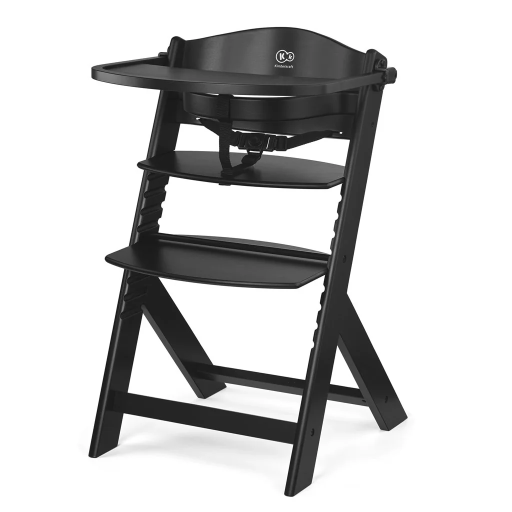 Kinderkraft Židlička jídelní Enock Black, Premium