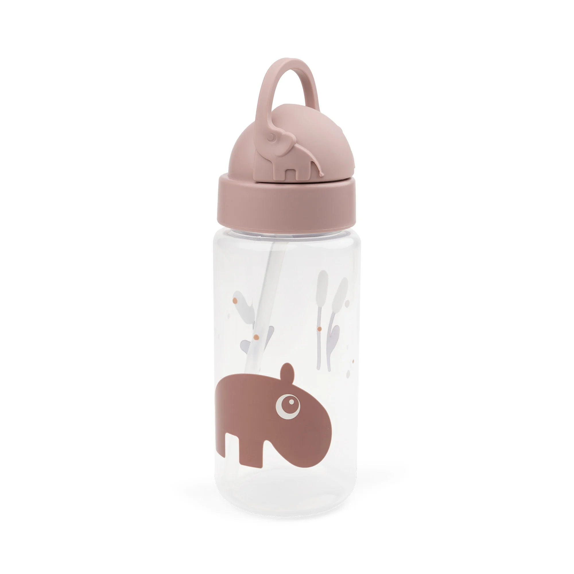 Done by Deer láhev s brčkem Ozzo, růžová, 350 ml