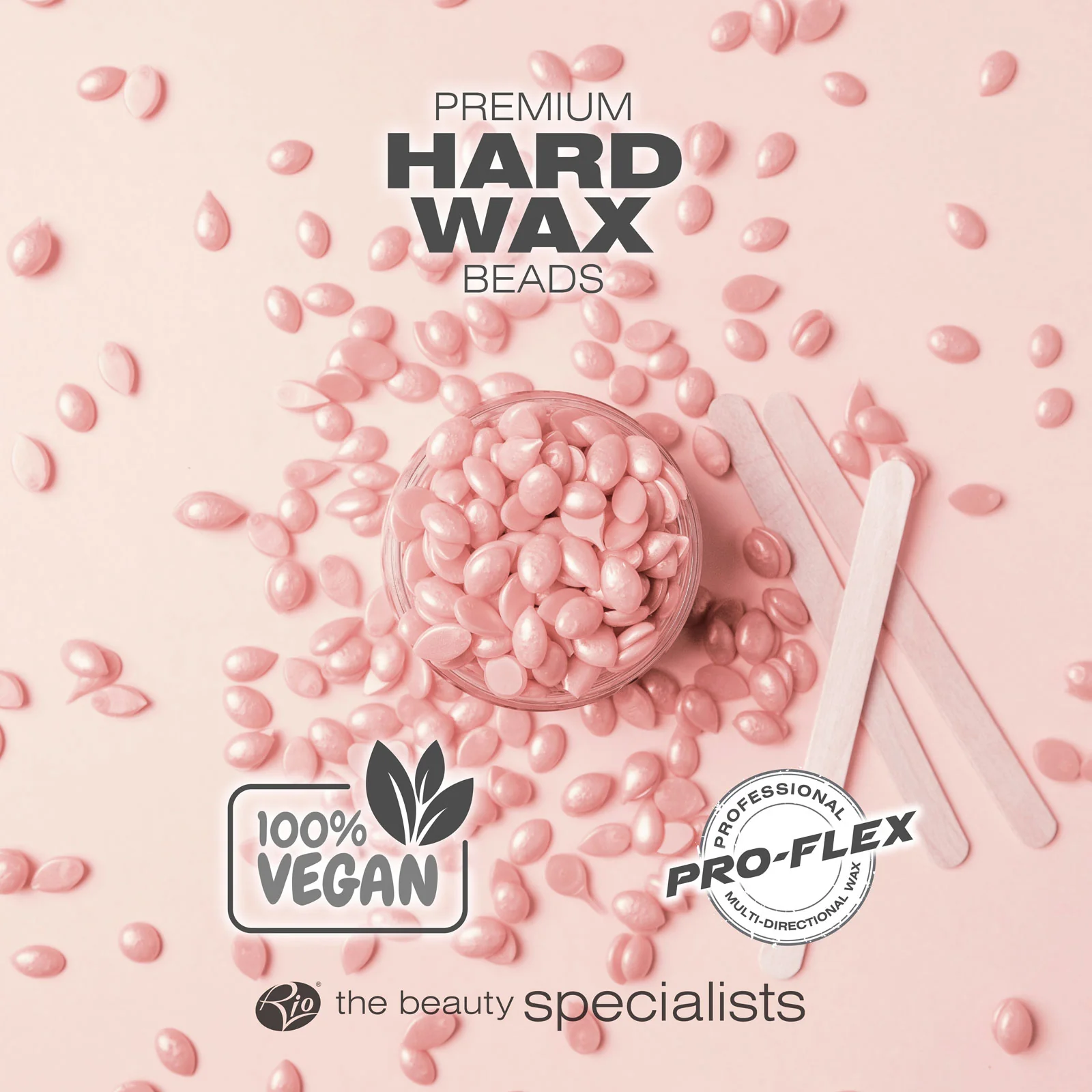 Rio Stripless hard wax beads 1x750g rose Voskové pecičky