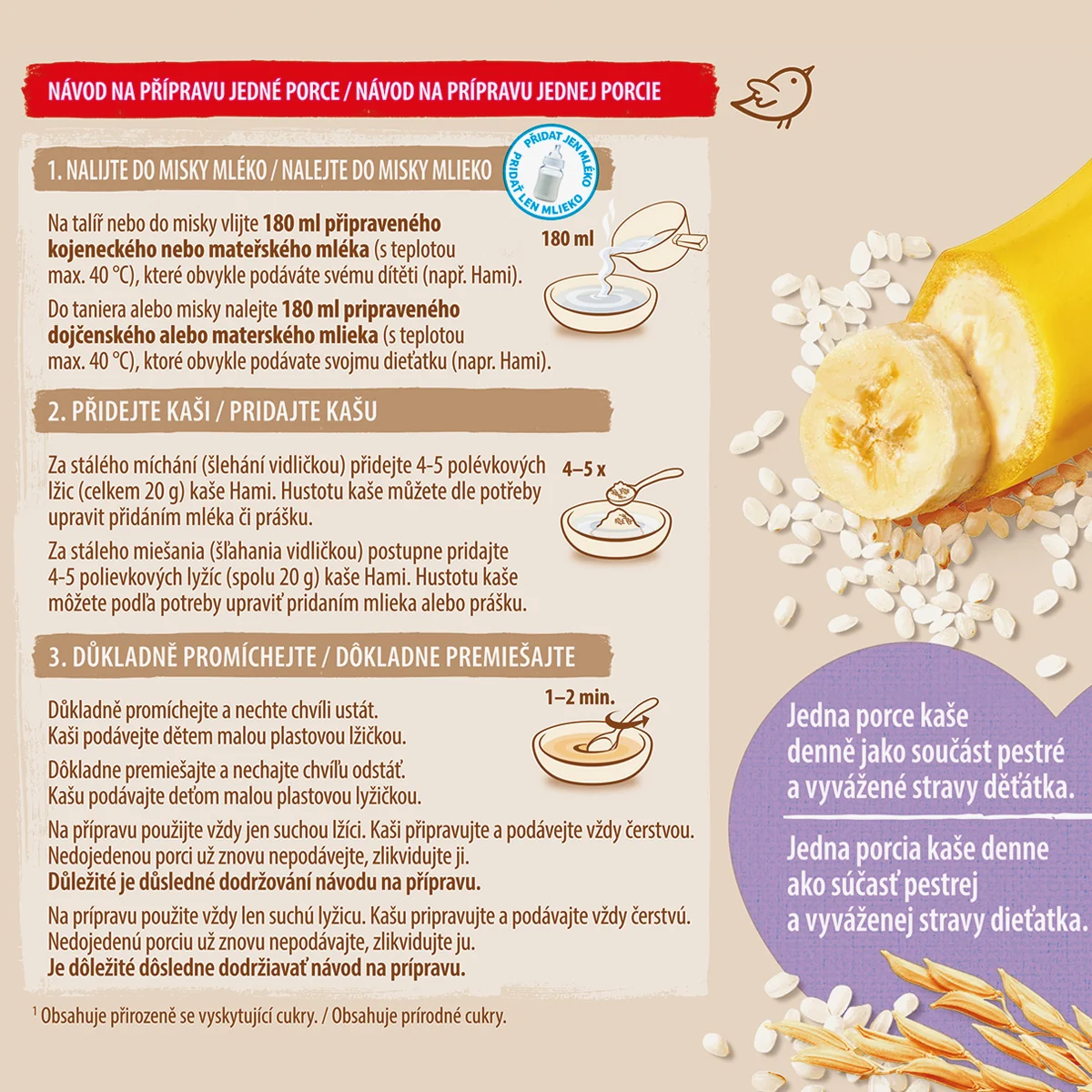 Hami Nemléčná kaše rýžová banánová 4m+ 170 g