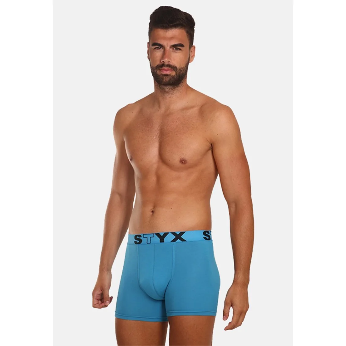 Styx 3PACK pánské boxerky long sportovní guma modré (U9676869) M