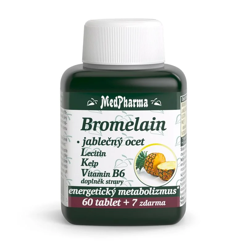 Medpharma Bromelain + jablečný ocet + lecitin + kelp 67 tablet