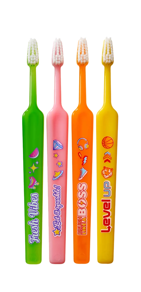 Tepe Select Compact Kids X-soft dětské zubní kartáčky 4 ks mix barev
