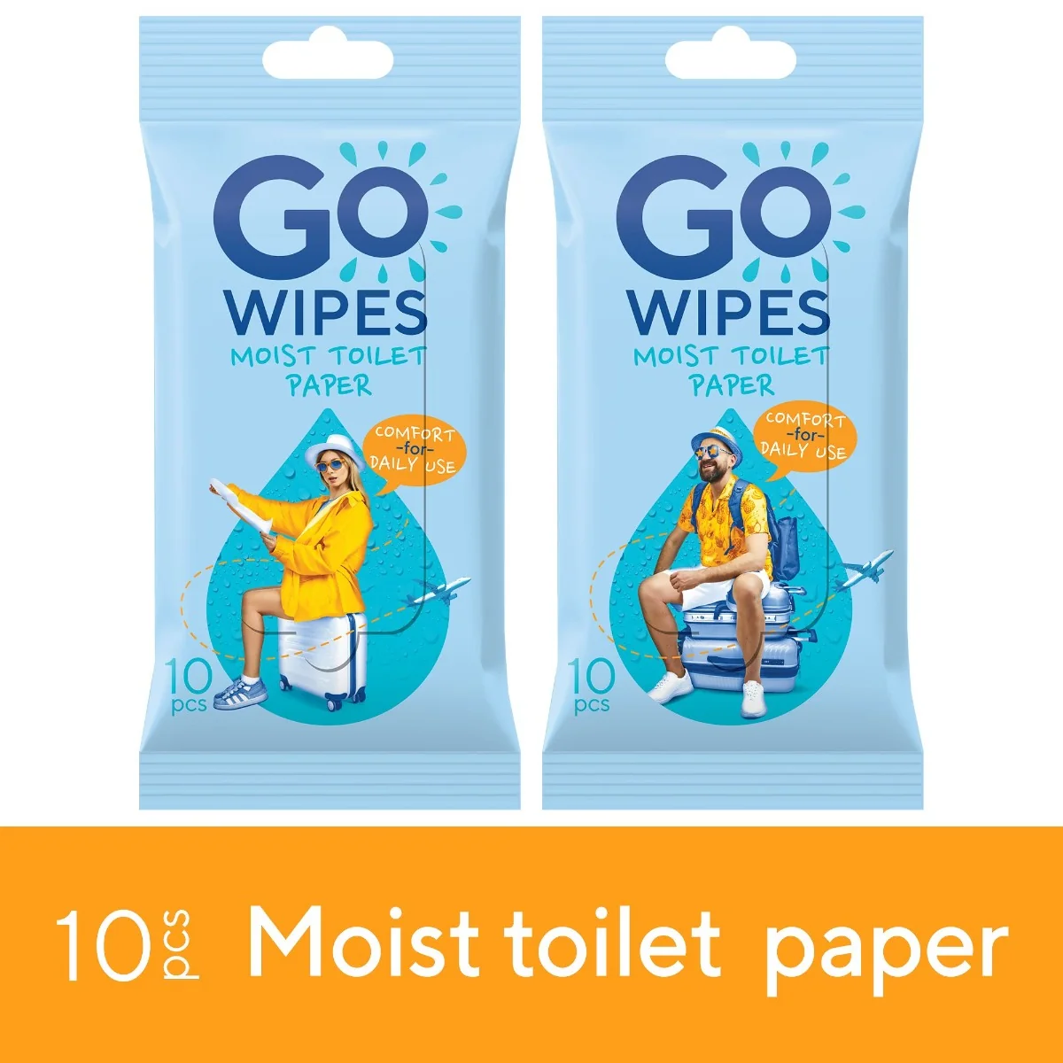 GoWipes Vlhčený toaletní papír Comfort Plastic Free 10 ks