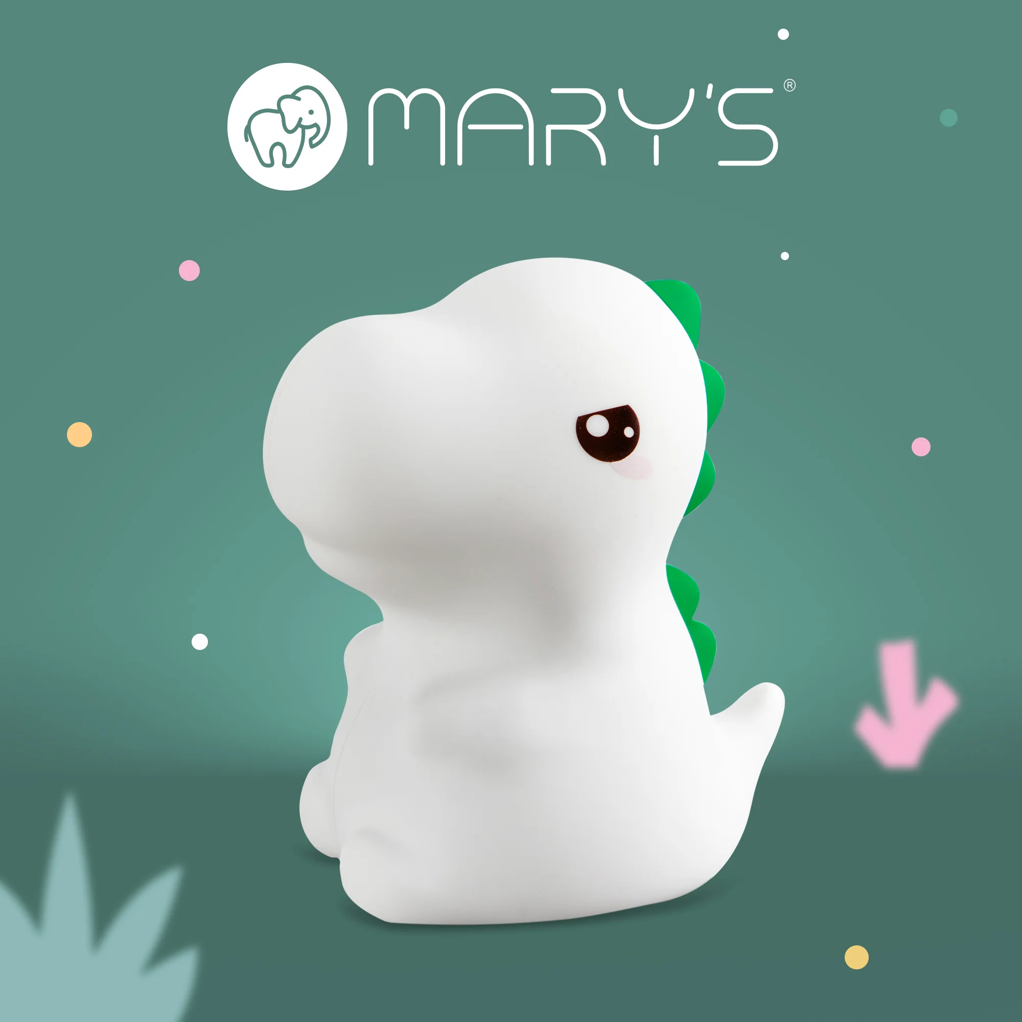 MARY’S LED silikonová noční lampička RGB - T-REX