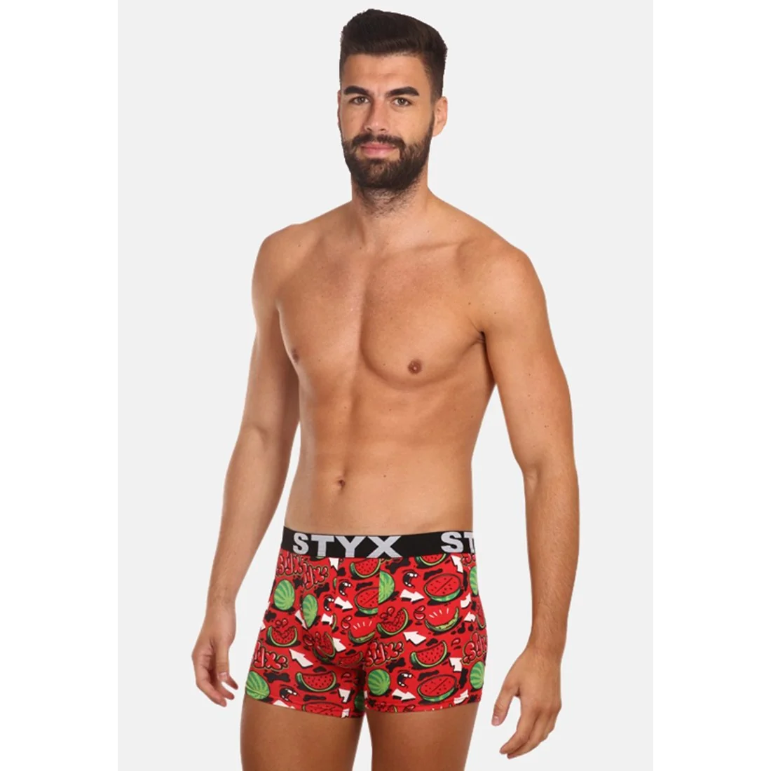 Styx Pánské boxerky long art sportovní guma melouny (U1459) L