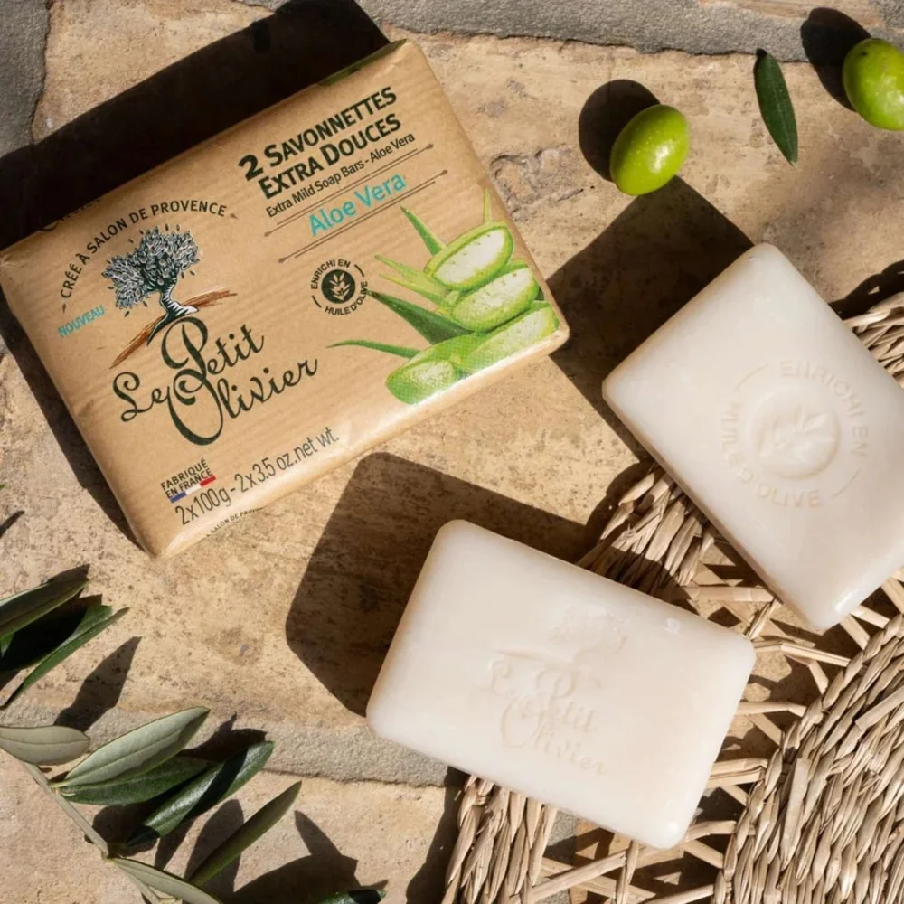 Le Petit Olivier Extra jemné mýdlo Aloe Vera 2x100 g