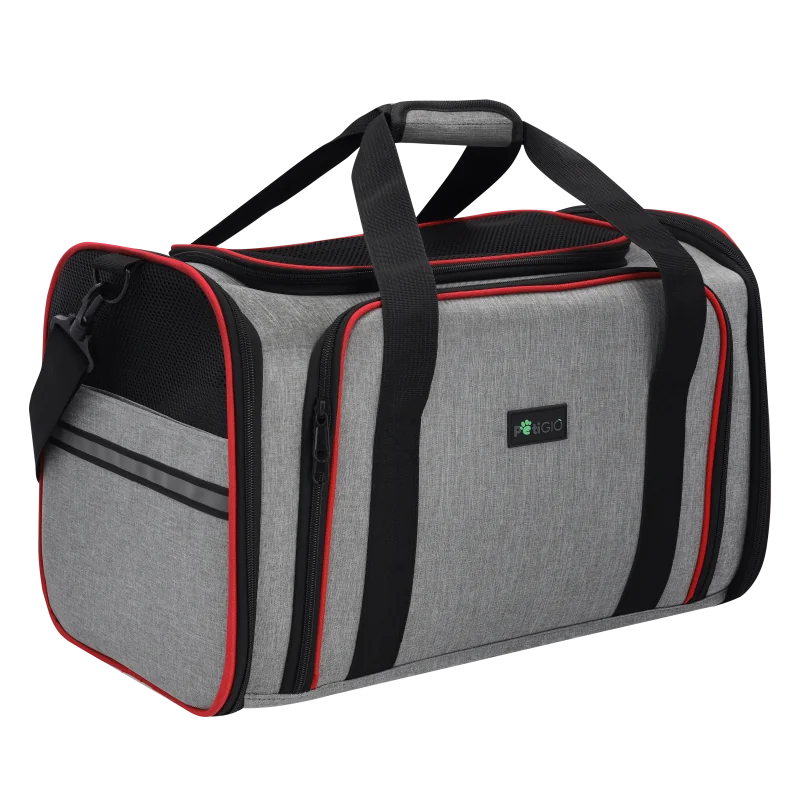 PetiGIO peti-to-Travel přenosná taška pro psy a kočky Grey/Red
